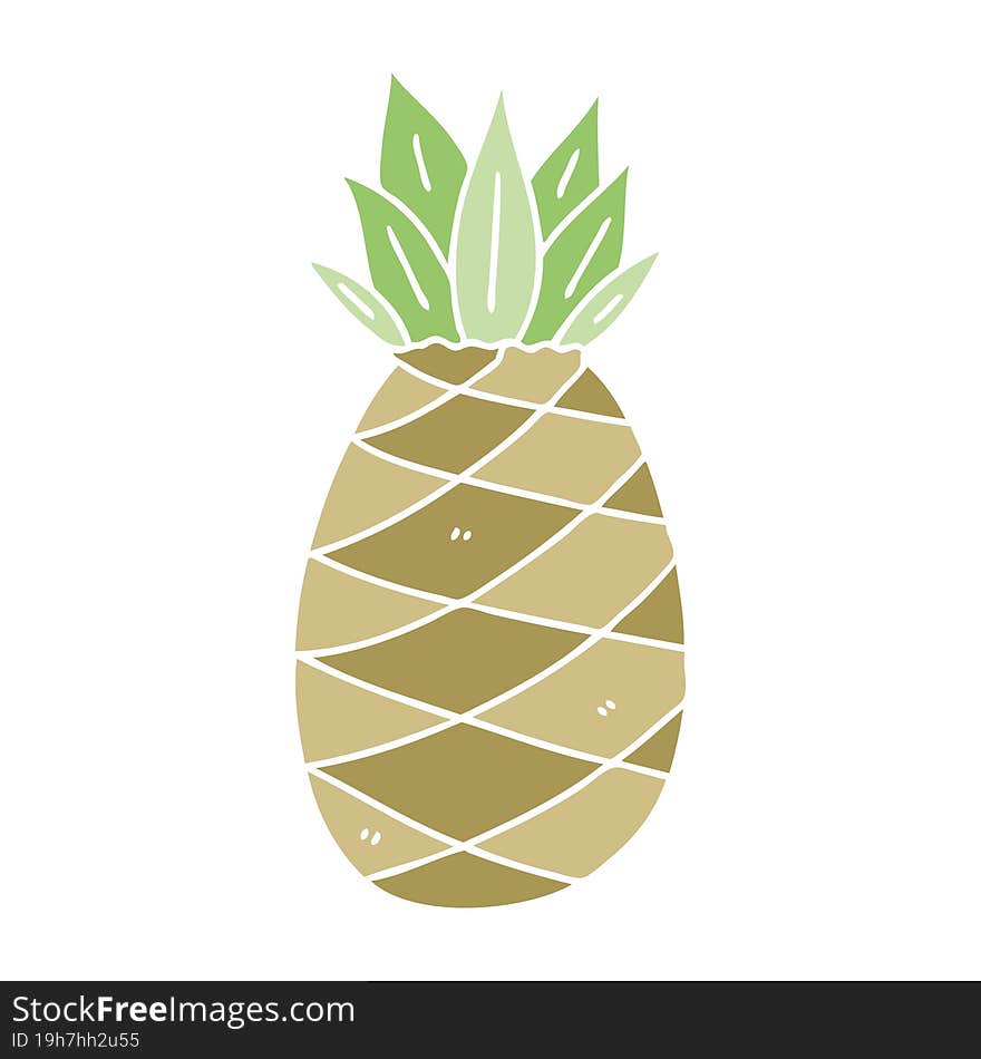 quirky hand drawn cartoon pineapple