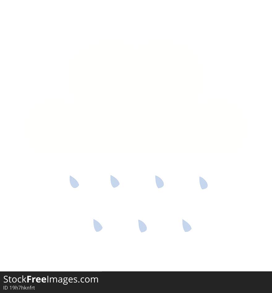 flat color retro cartoon rain cloud