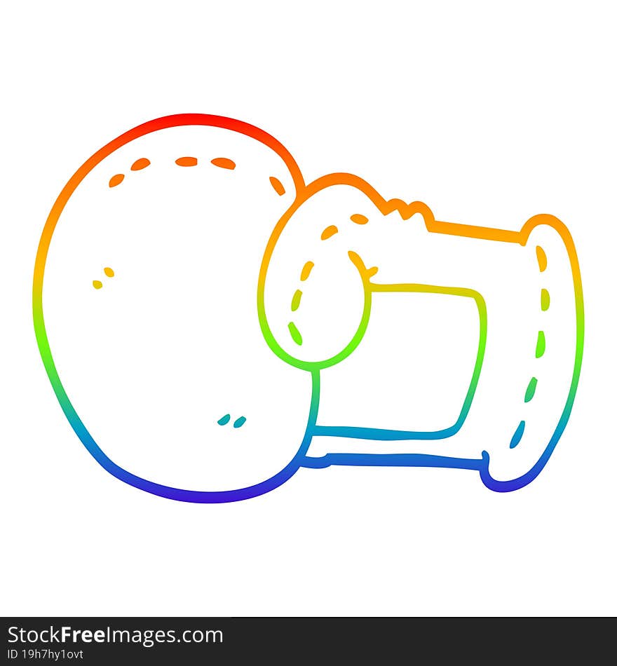 rainbow gradient line drawing cartoon boxing glove