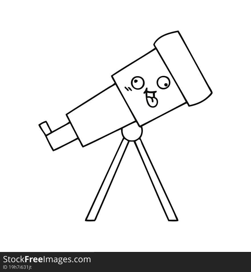 line drawing cartoon telescope