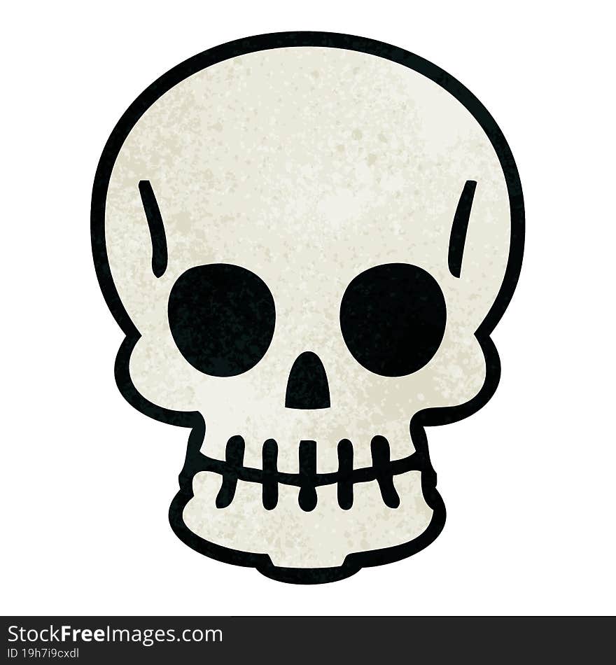 hand drawn quirky cartoon skull. hand drawn quirky cartoon skull