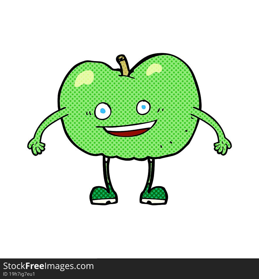 Cartoon Happy Apple Character