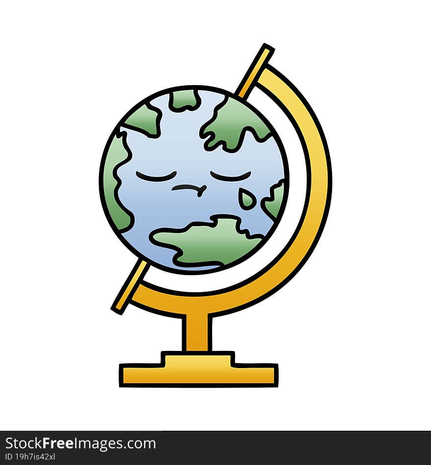 gradient shaded cartoon of a globe of the world