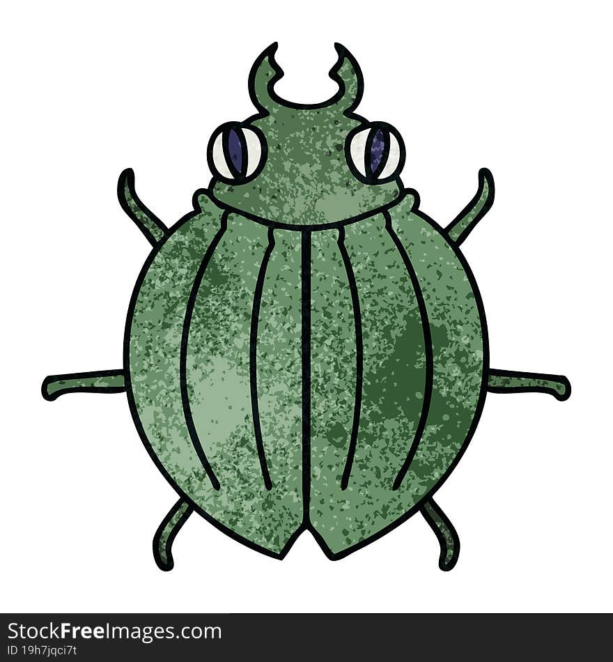 hand drawn quirky cartoon beetle. hand drawn quirky cartoon beetle