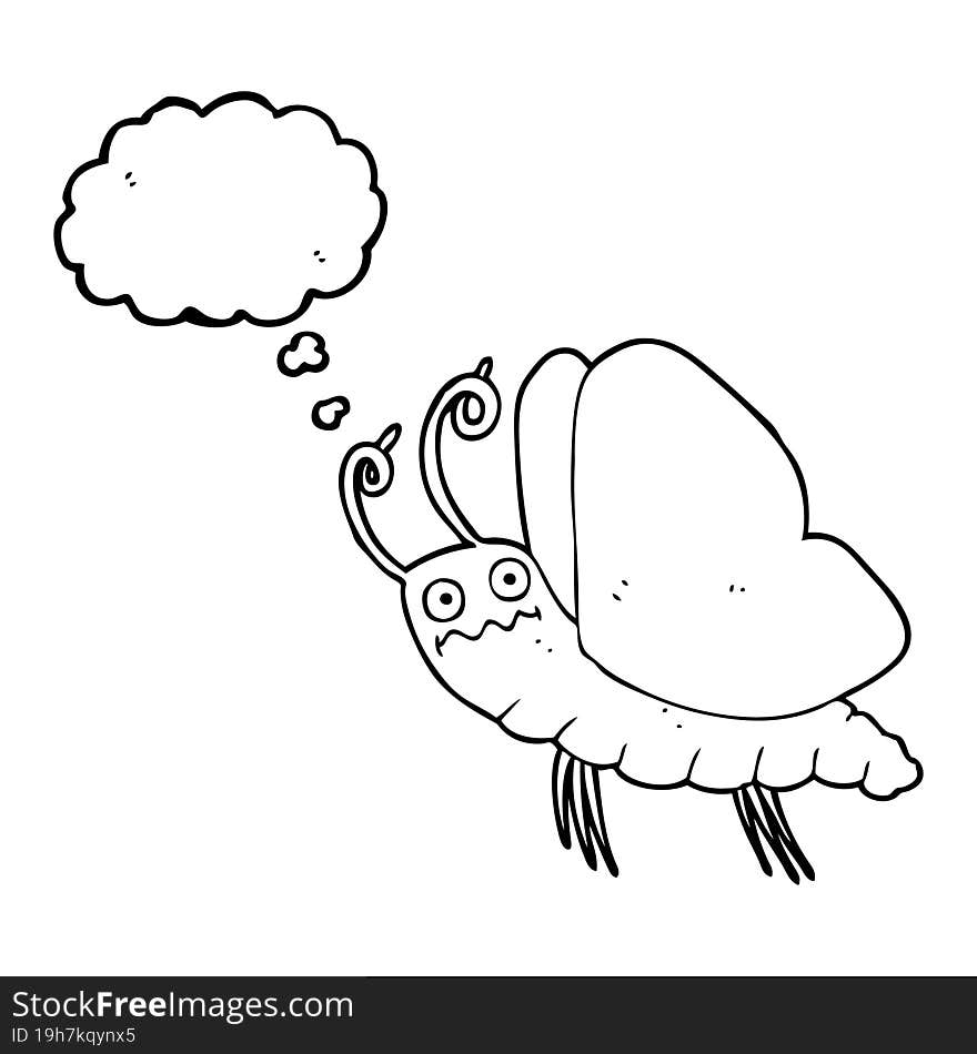 Thought Bubble Cartoon Funny Butterfly