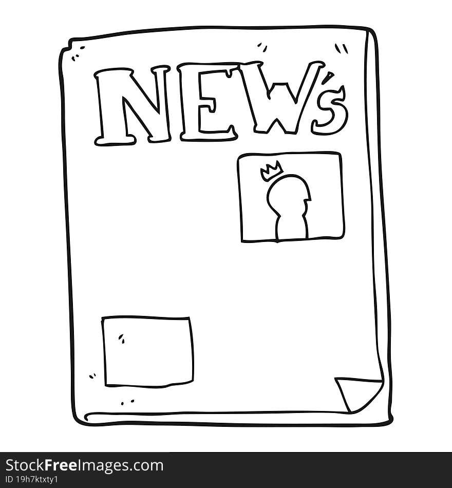 Black And White Cartoon Newspaper