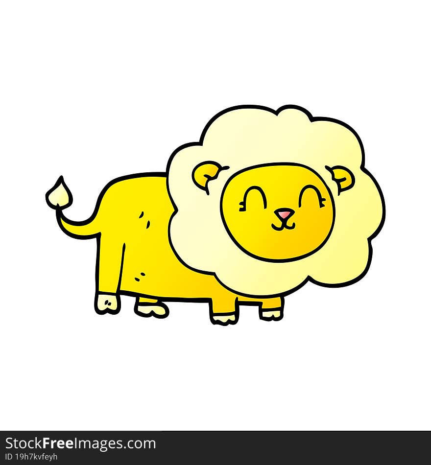 cartoon doodle happy lion