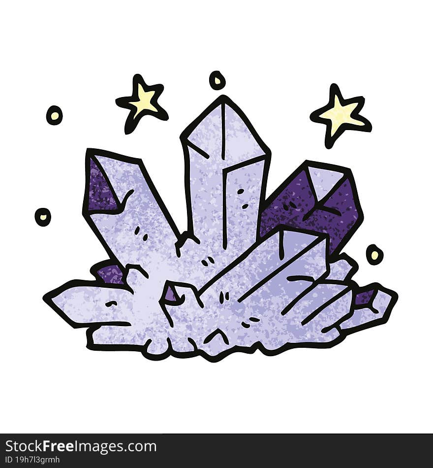 cartoon doodle magical crystal