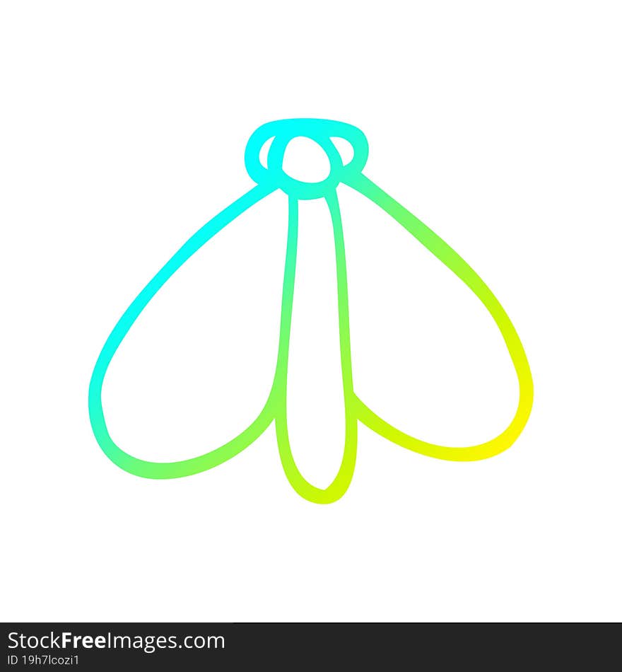 cold gradient line drawing cartoon still moth