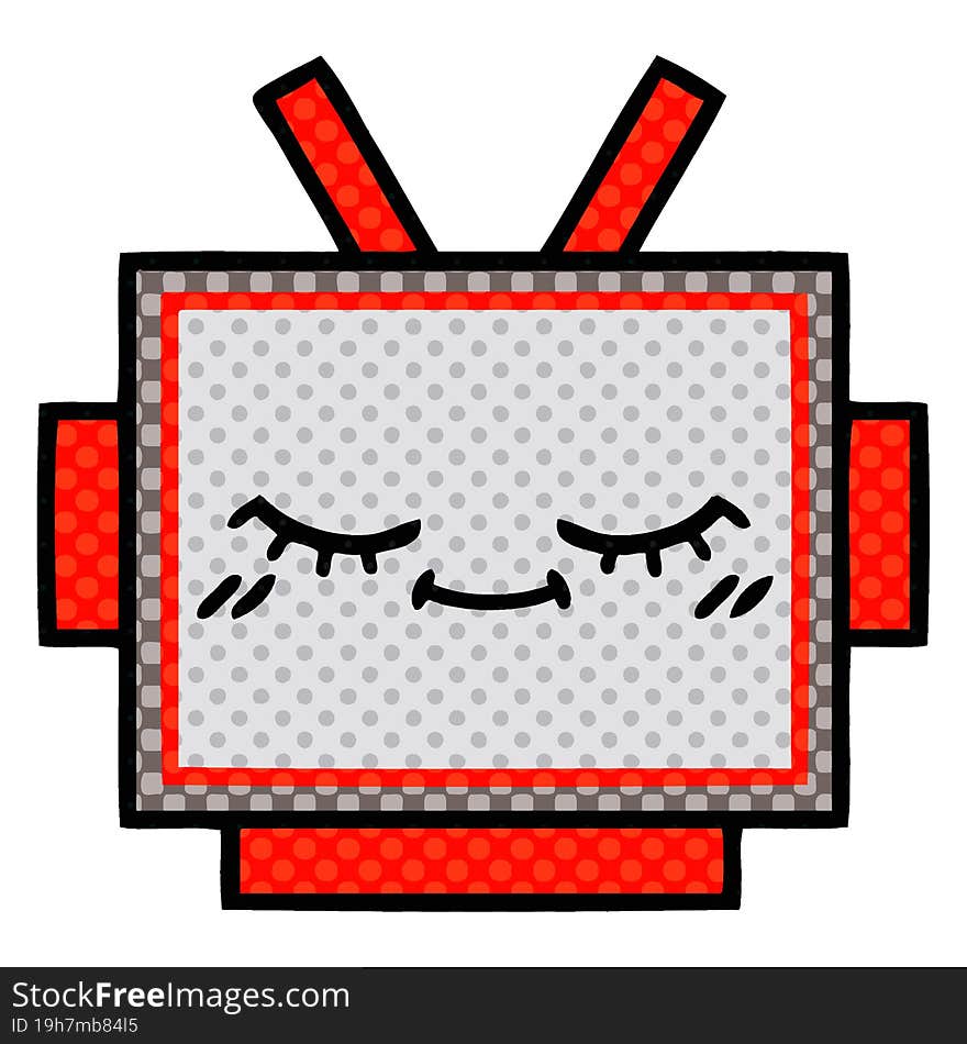 comic book style cartoon robot head