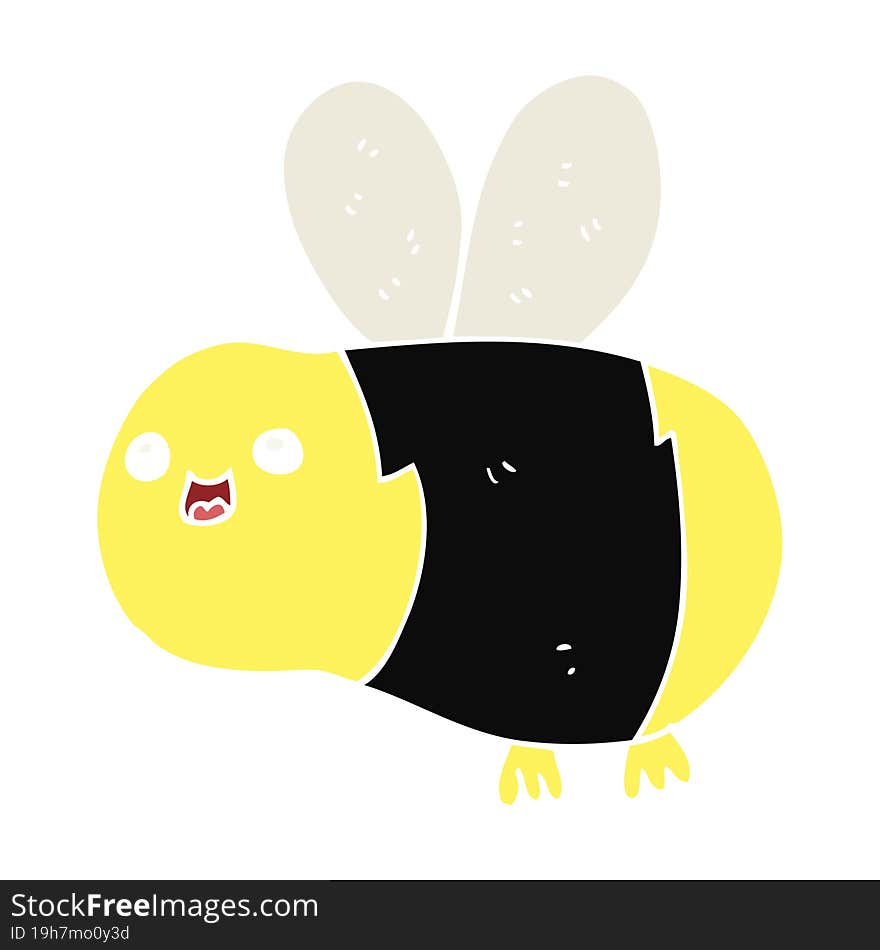 flat color style cartoon bee