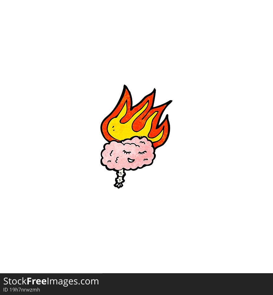 cartoon brain on fire