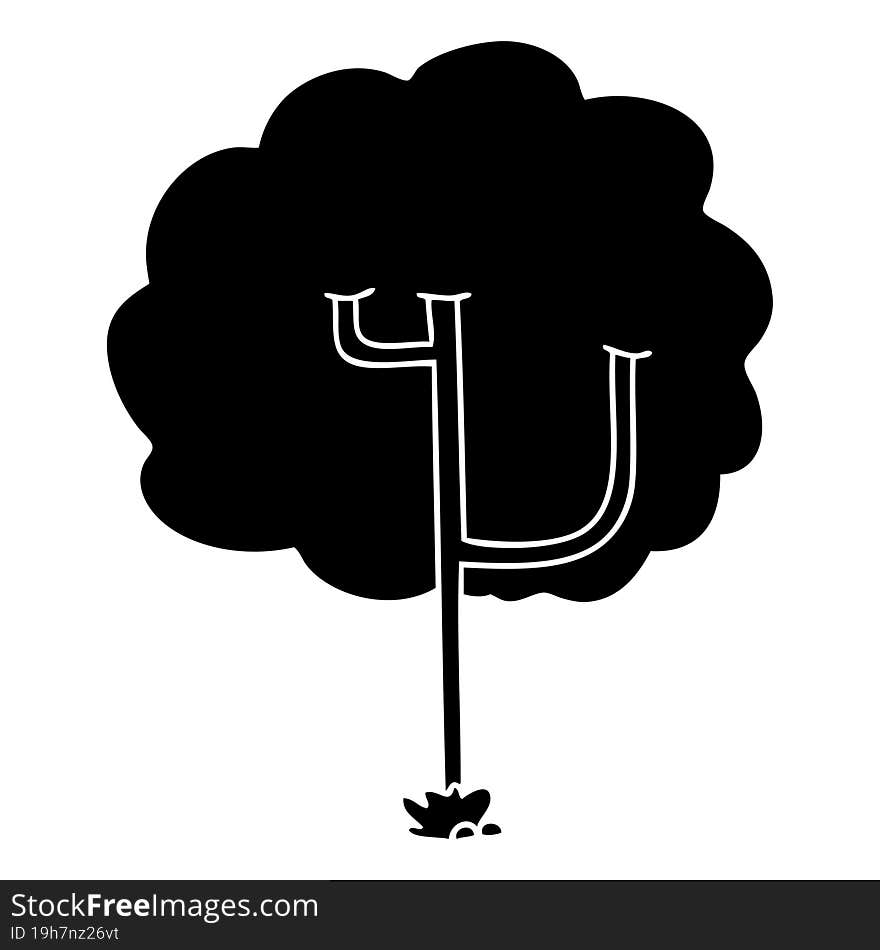 flat symbol quirky tree. flat symbol quirky tree