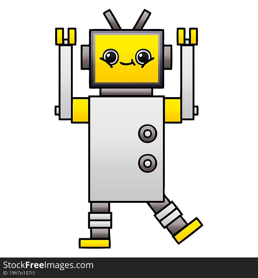 Gradient Shaded Cartoon Robot