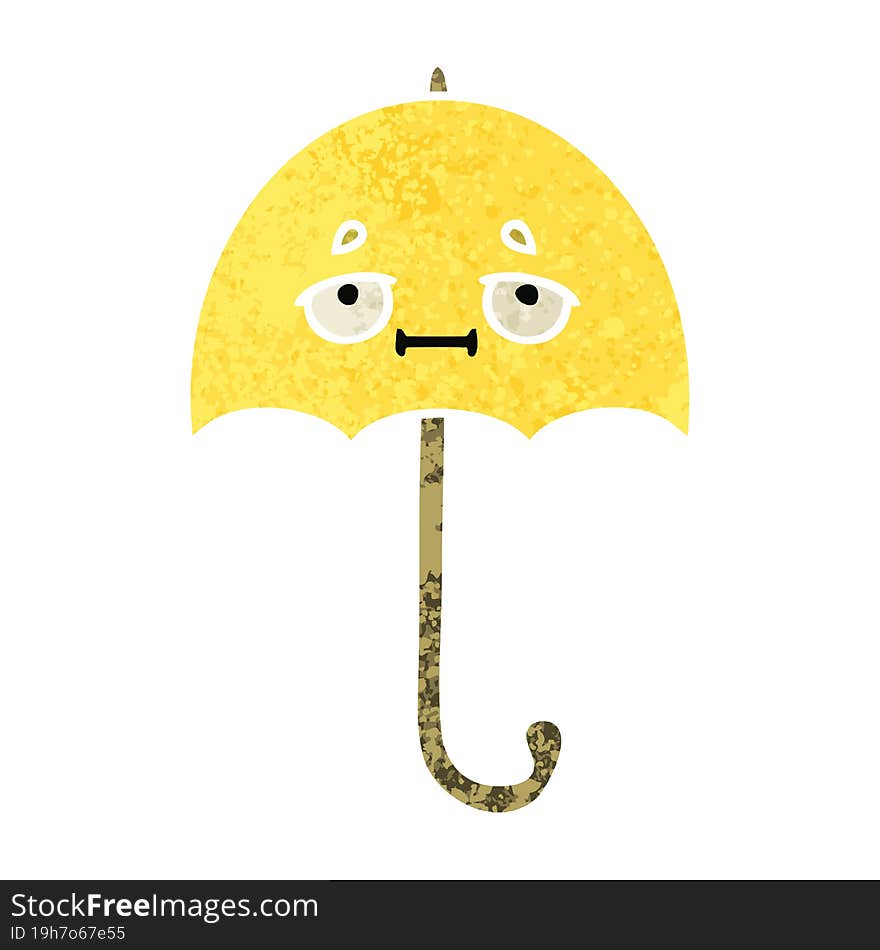 retro illustration style cartoon umbrella