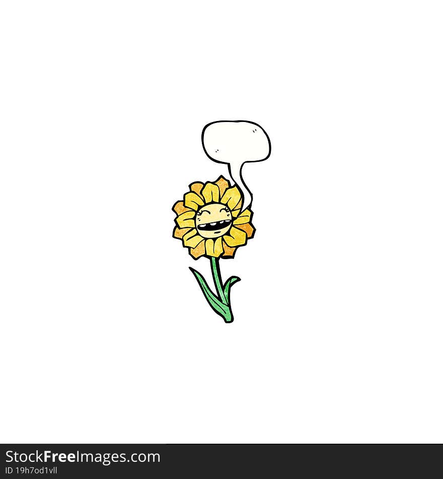 Cartoon Flower With Speech Bubble