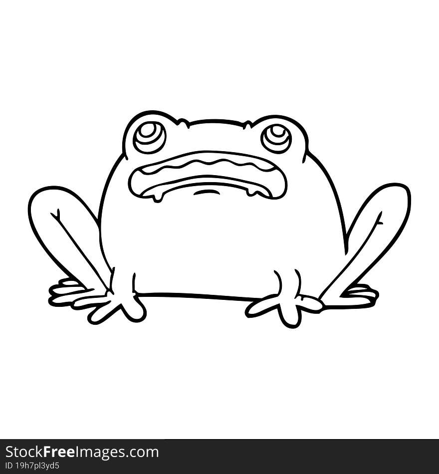 line drawing cartoon frog