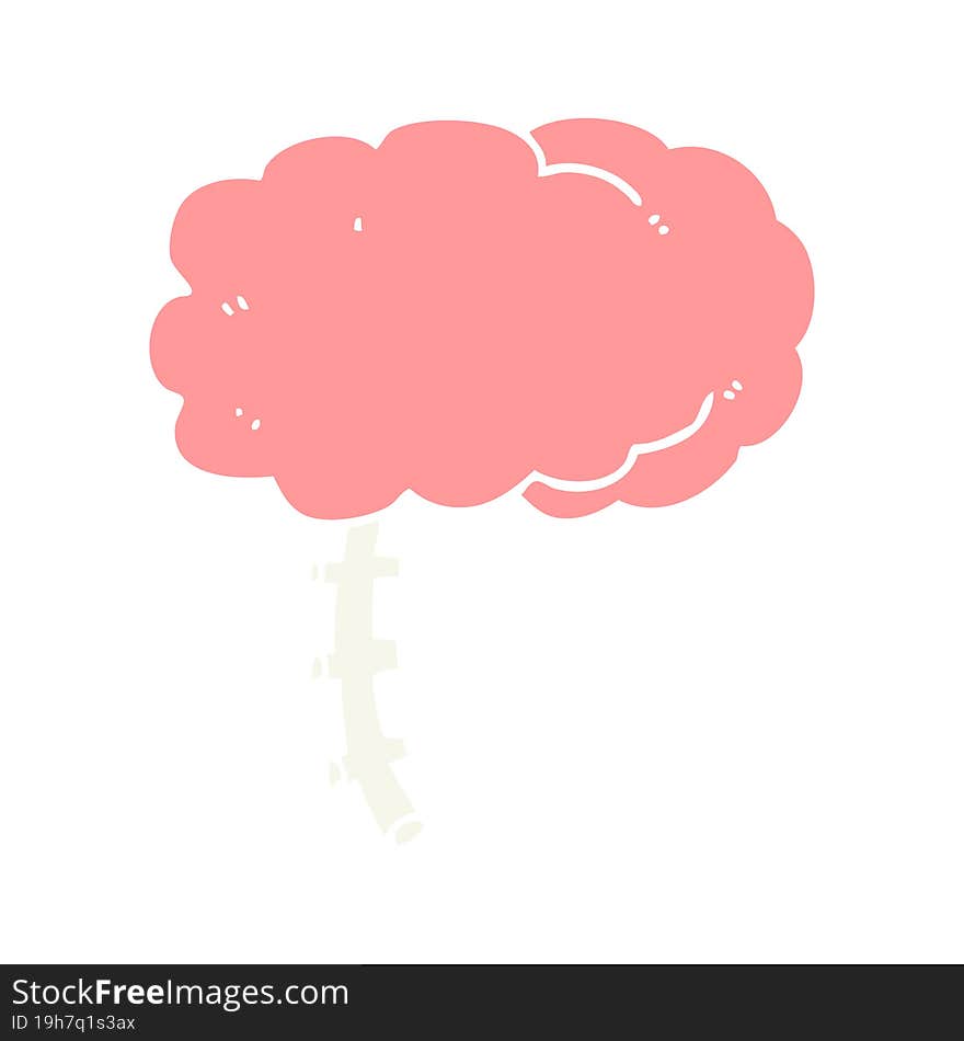 flat color style cartoon brain