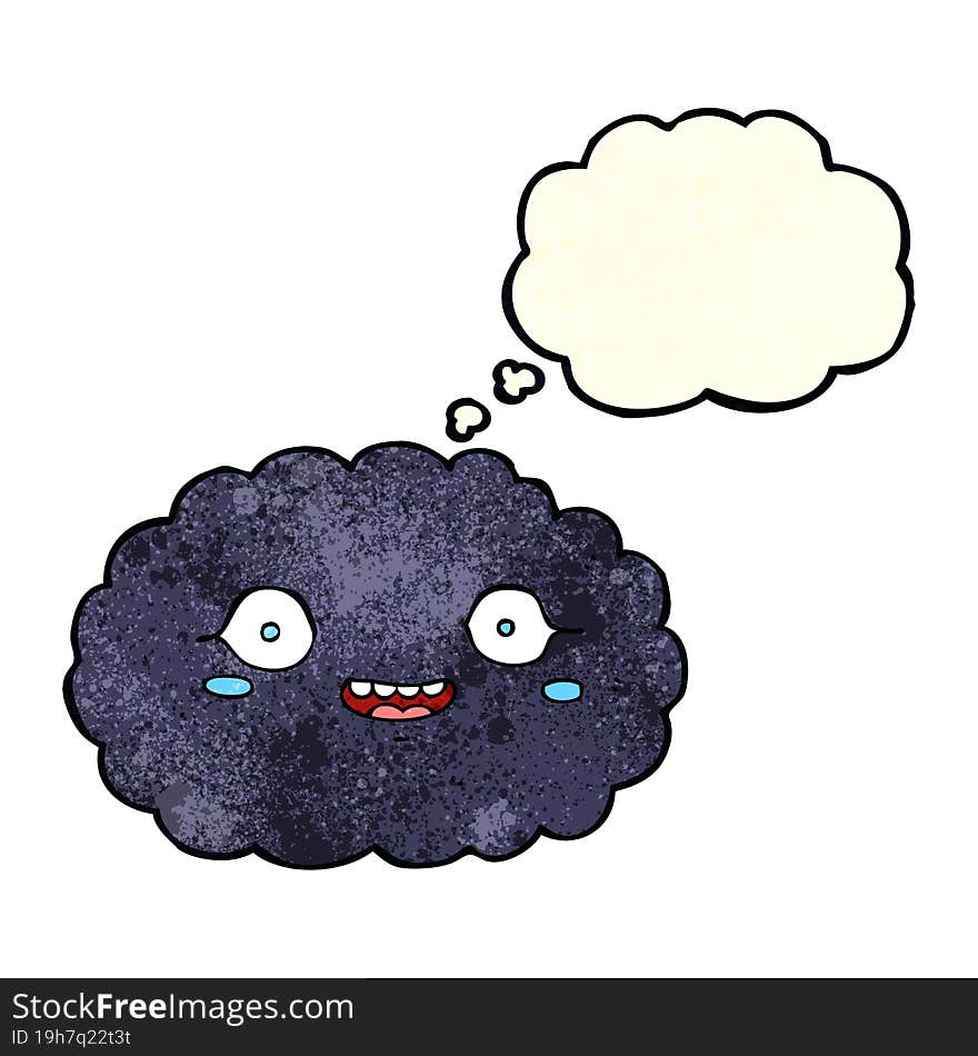 Happy Cartoon Cloud With Thought Bubble