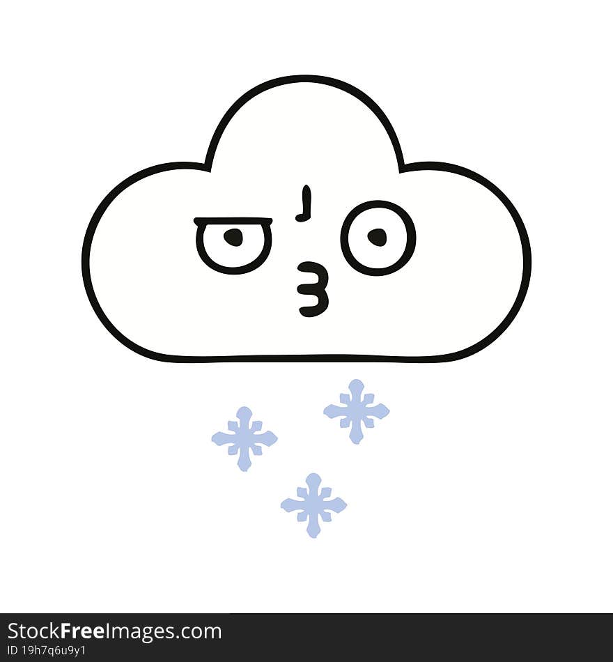 cute cartoon of a snow cloud. cute cartoon of a snow cloud