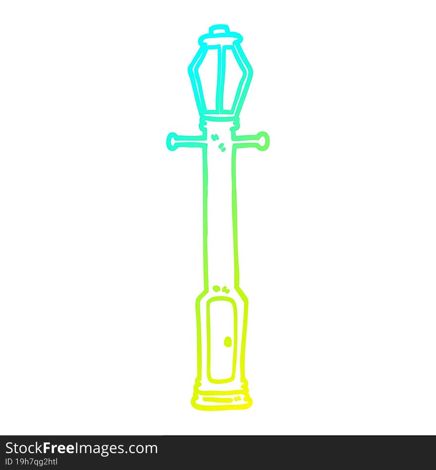 cold gradient line drawing cartoon lamp post