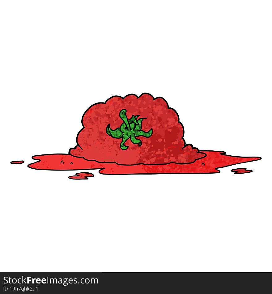 cartoon squashed tomato. cartoon squashed tomato