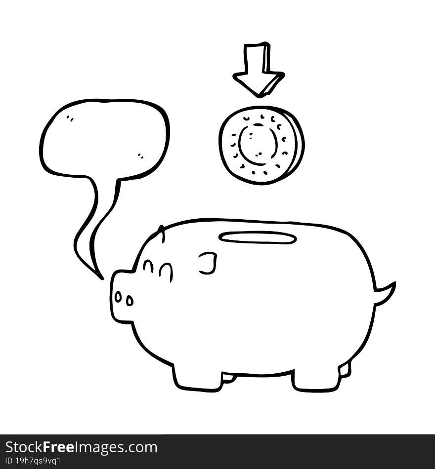 Speech Bubble Cartoon Piggy Bank