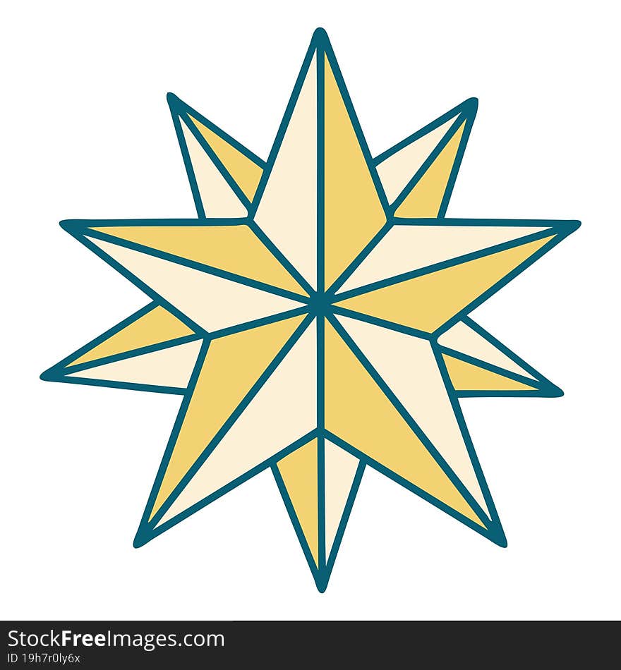 iconic tattoo style image of a star. iconic tattoo style image of a star