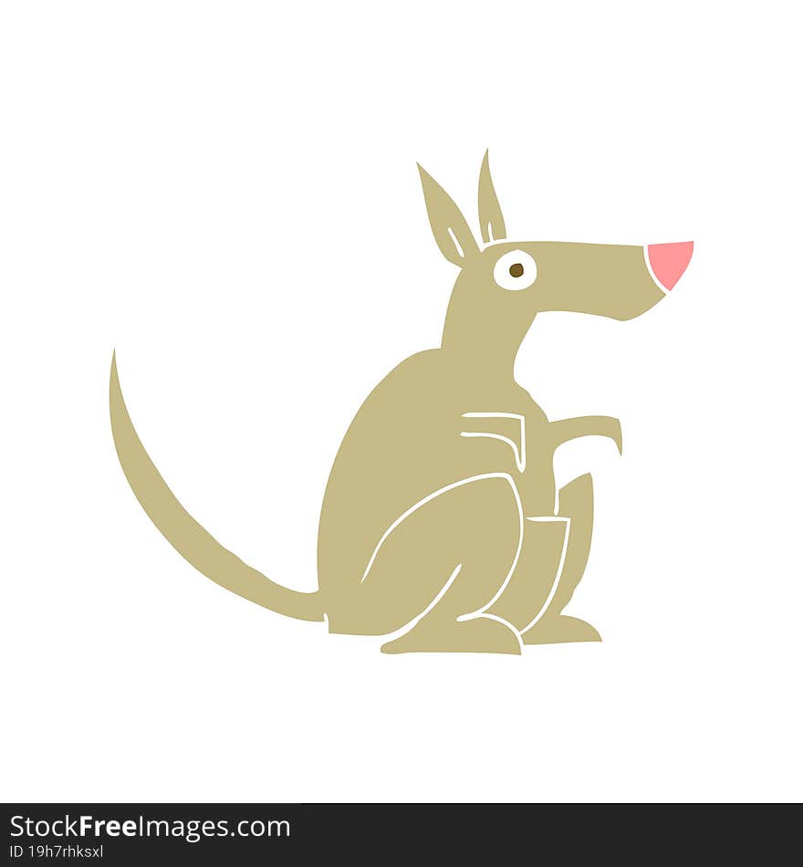 flat color illustration of kangaroo. flat color illustration of kangaroo