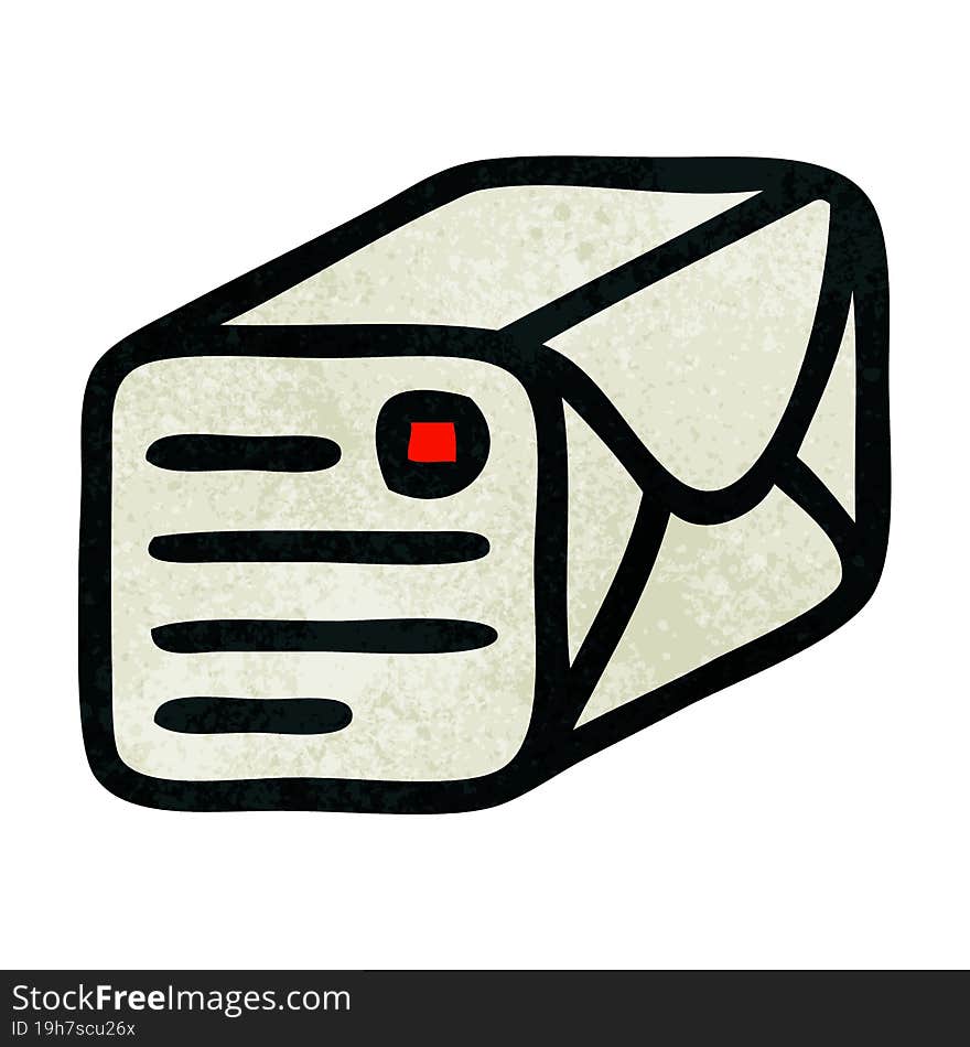 Retro Grunge Texture Cartoon Paper Parcel