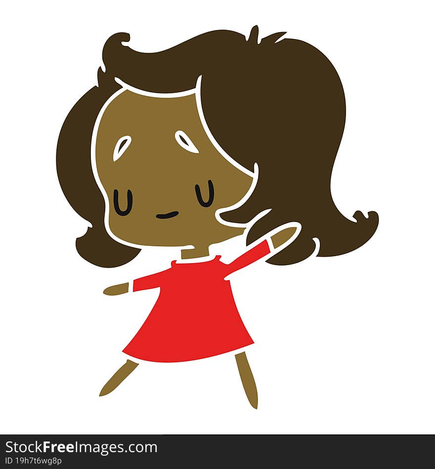 cartoon illustration of a cute kawaii girl. cartoon illustration of a cute kawaii girl