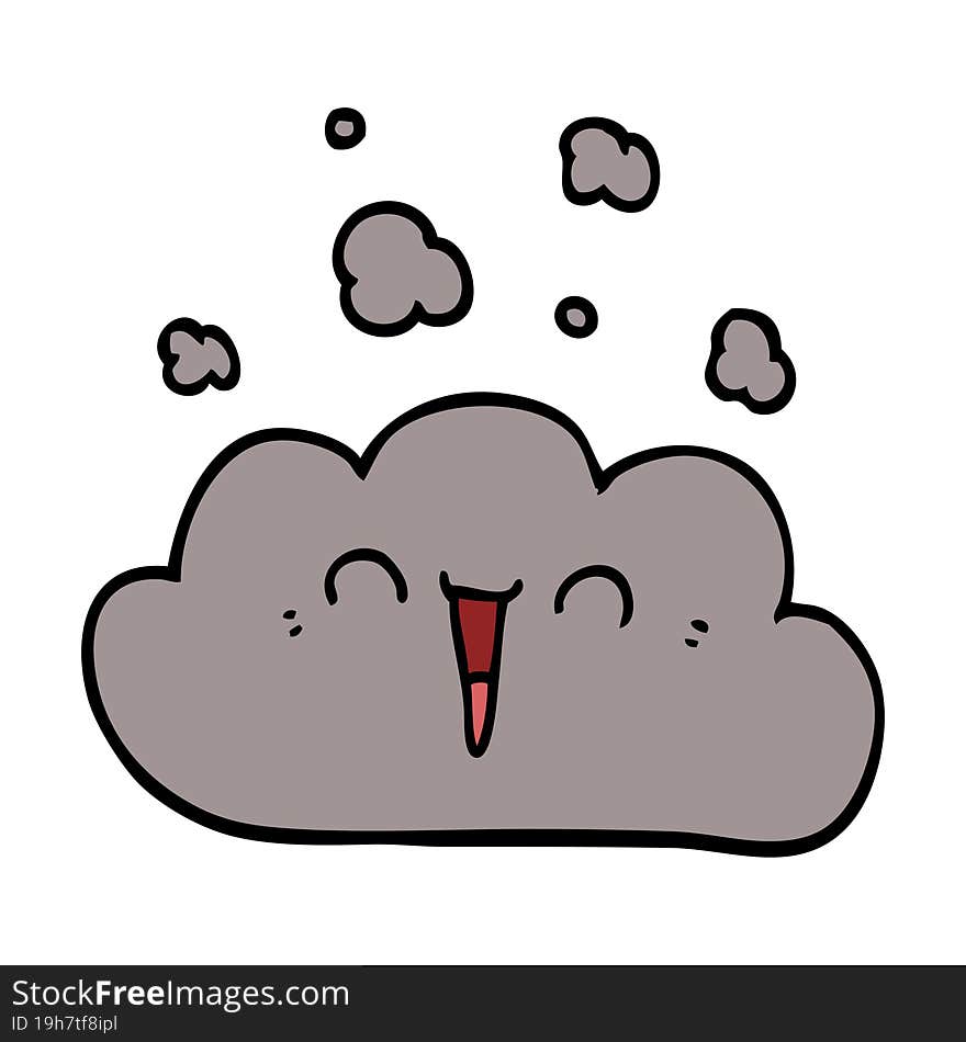 cartoon doodle smoke cloud