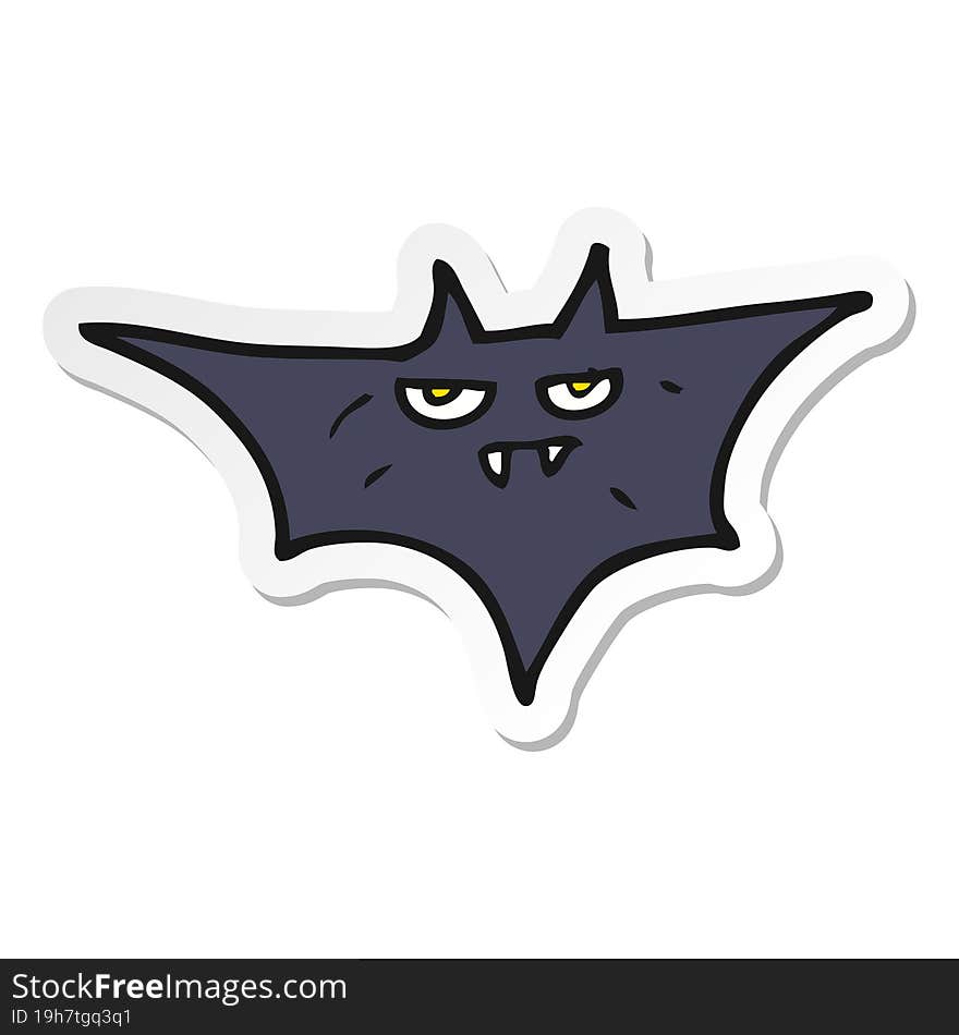 Sticker Of A Cartoon Halloween Bat