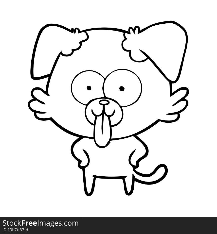 cartoon dog with tongue sticking out. cartoon dog with tongue sticking out