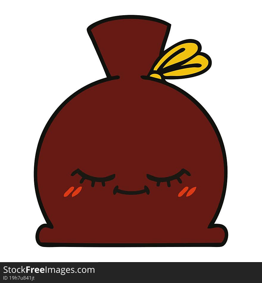 cute cartoon of a sack. cute cartoon of a sack