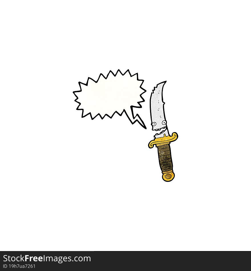 Grinning Knife Cartoon Character