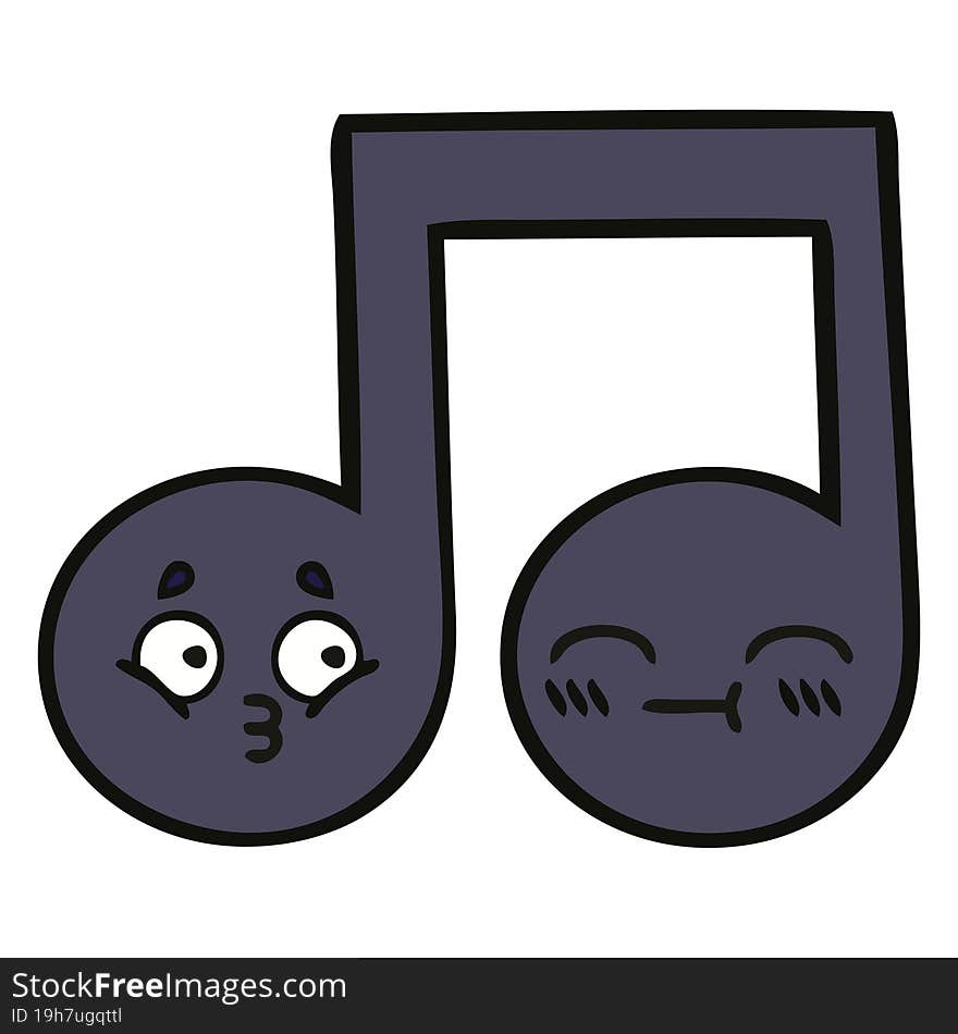 cute cartoon of a musical note. cute cartoon of a musical note