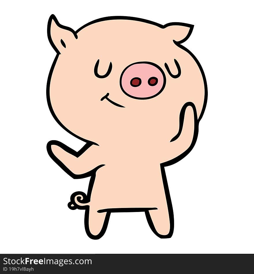 happy cartoon pig. happy cartoon pig