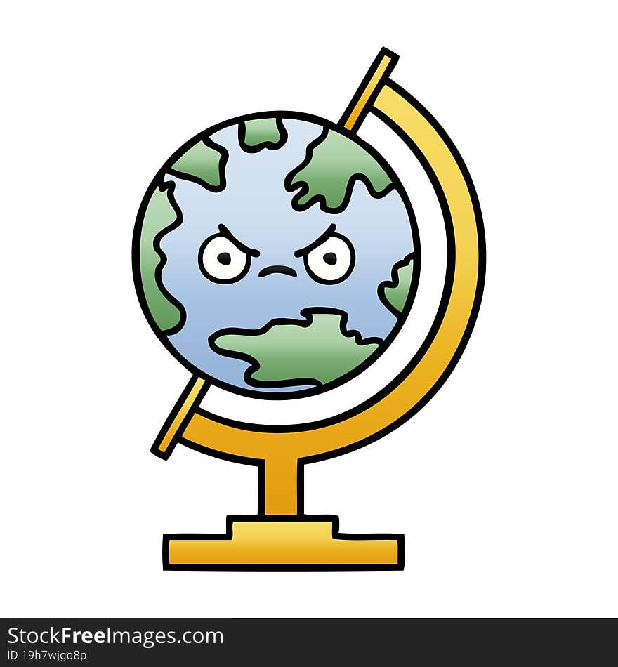 Gradient Shaded Cartoon Globe Of The World