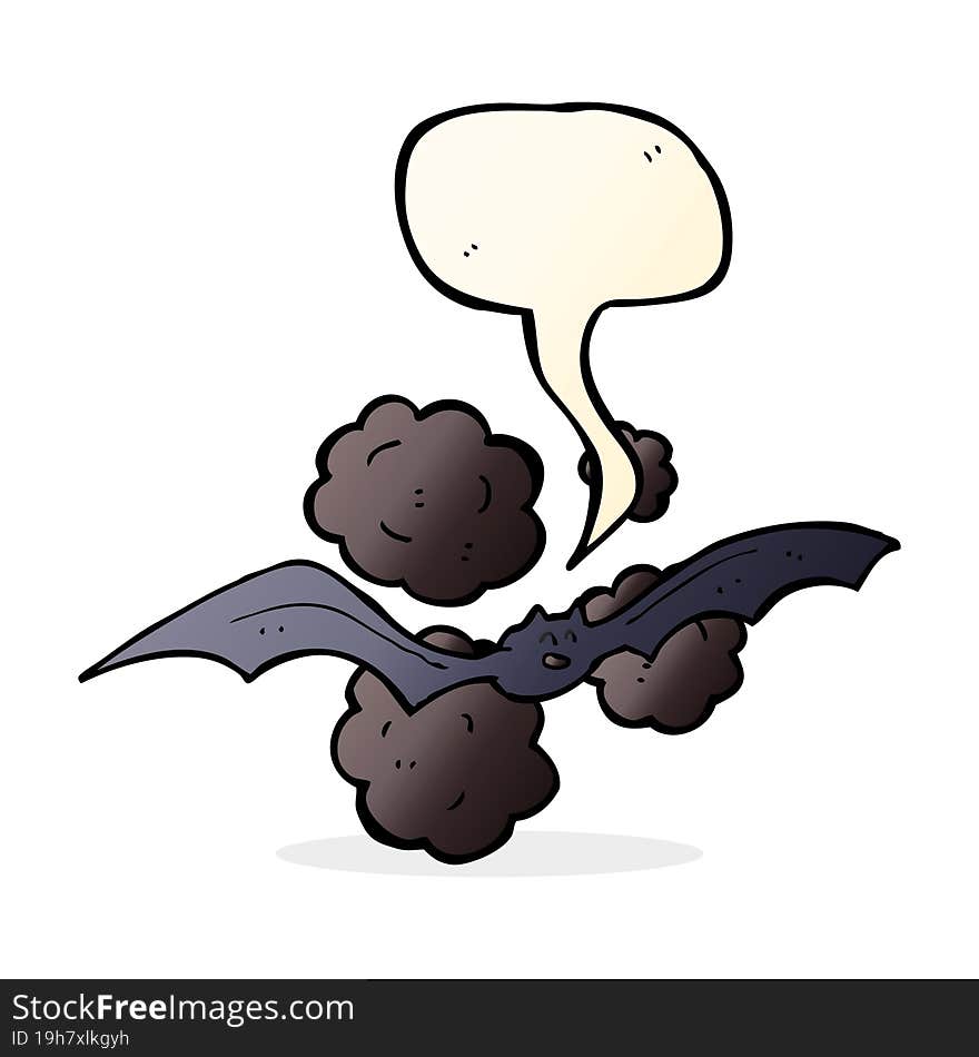 cartoon bat with speech bubble