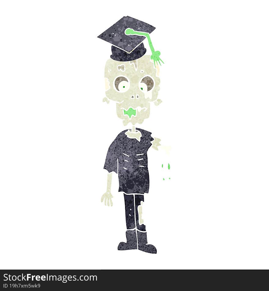 retro cartoon zombie student