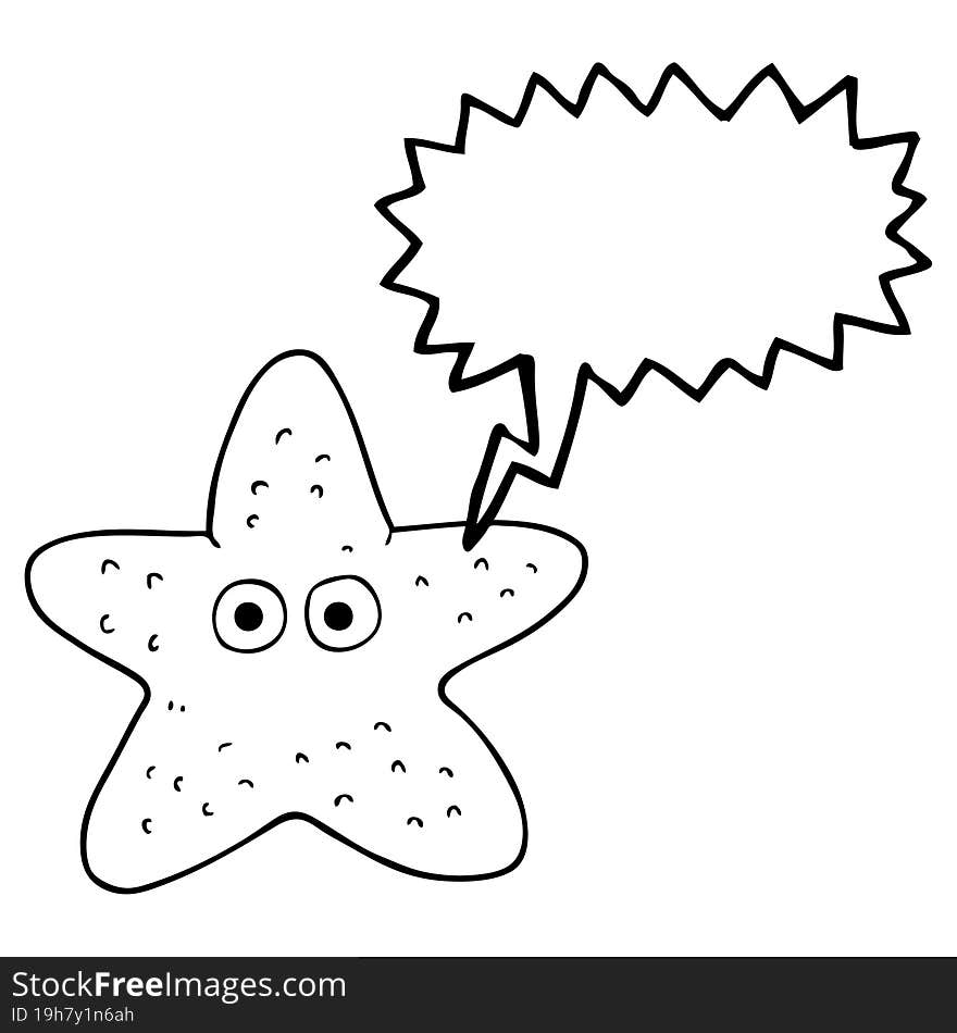 speech bubble cartoon starfish