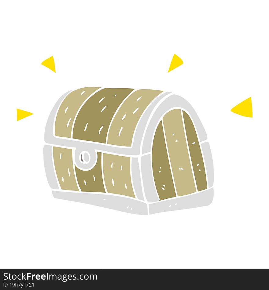 flat color illustration of a cartoon treasure chest