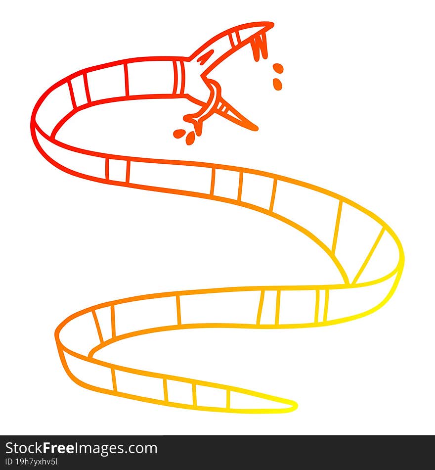 warm gradient line drawing cartoon poisonous snake