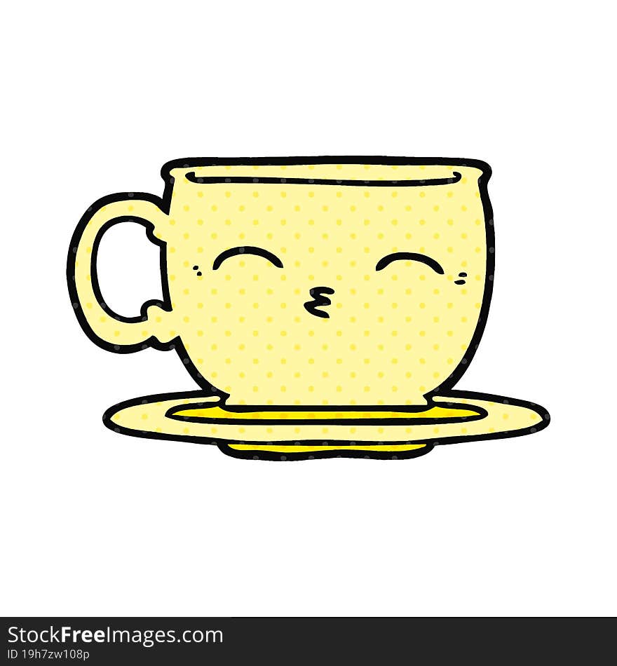 cartoon tea cup. cartoon tea cup