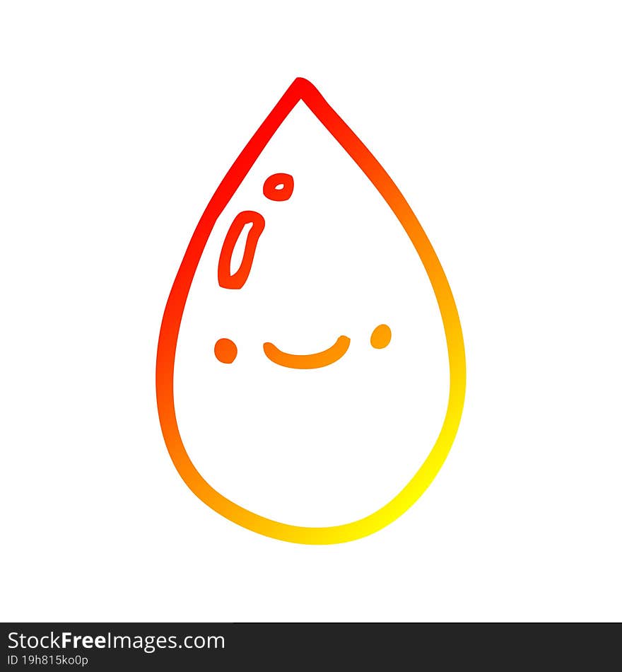 warm gradient line drawing cartoon raindrop