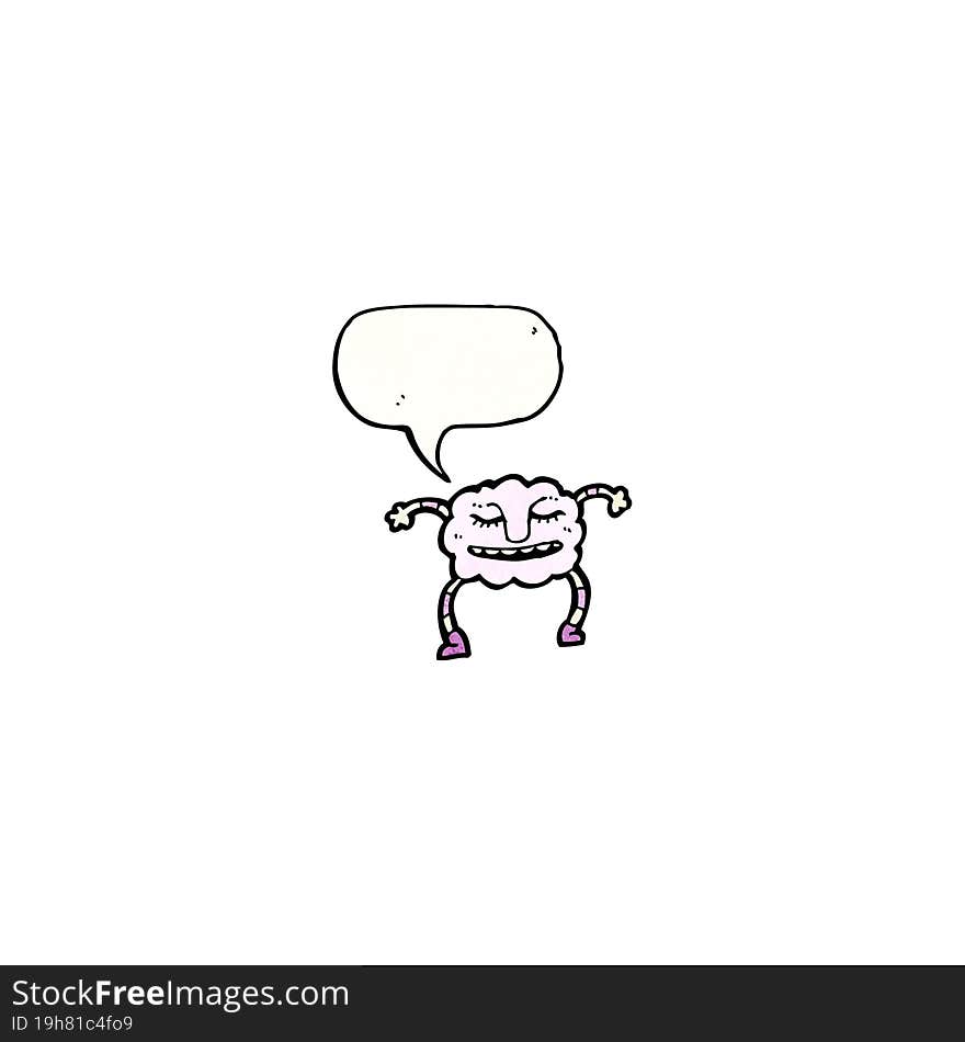 cartoon cloud monster with speech bubble