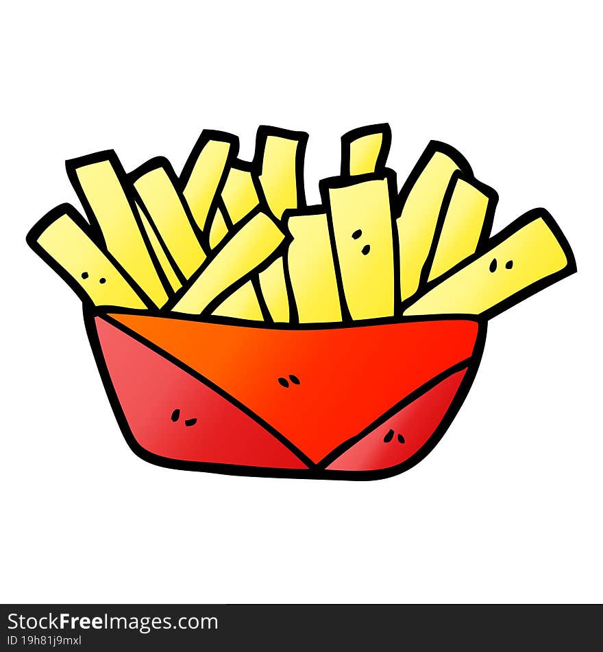 vector gradient illustration cartoon french fries