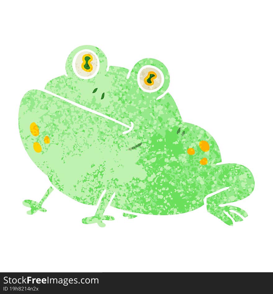 retro illustration style quirky cartoon frog. retro illustration style quirky cartoon frog