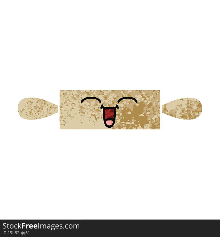 Retro Illustration Style Cartoon Rolling Pin